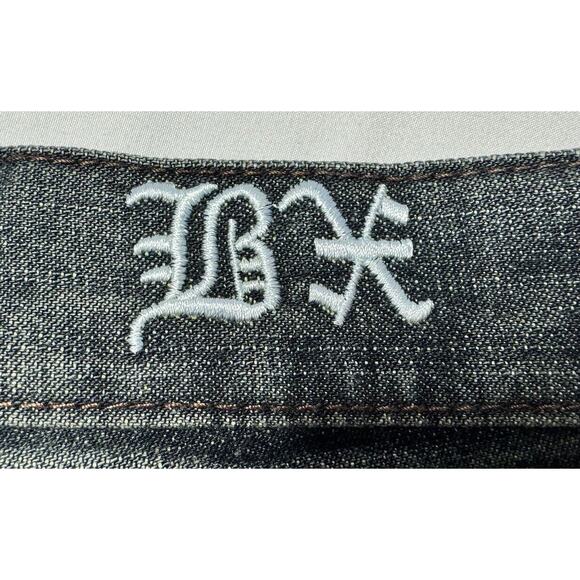 Brooklyn Xpress Men's Dark Wash Baggy Wide Leg Blue Denim Jeans - Size 40x30.5 - Picture 5 of 7